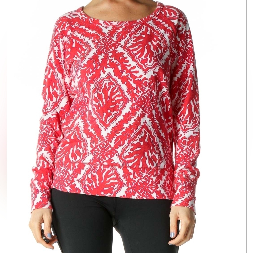Lilly Pulitzer White Kingsley Island Coral Reef Madness Terry Shirt  Med…